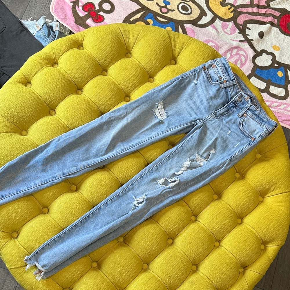American Eagle Outfitters Light Blue Ripped Skinny Jeans